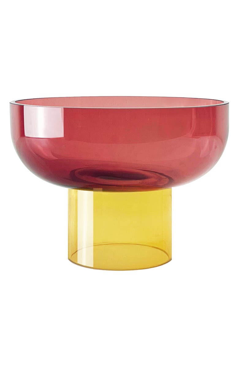 CLOUDNOLA Tip Top Glass Bowl, Main, color, Pink/ Yellow