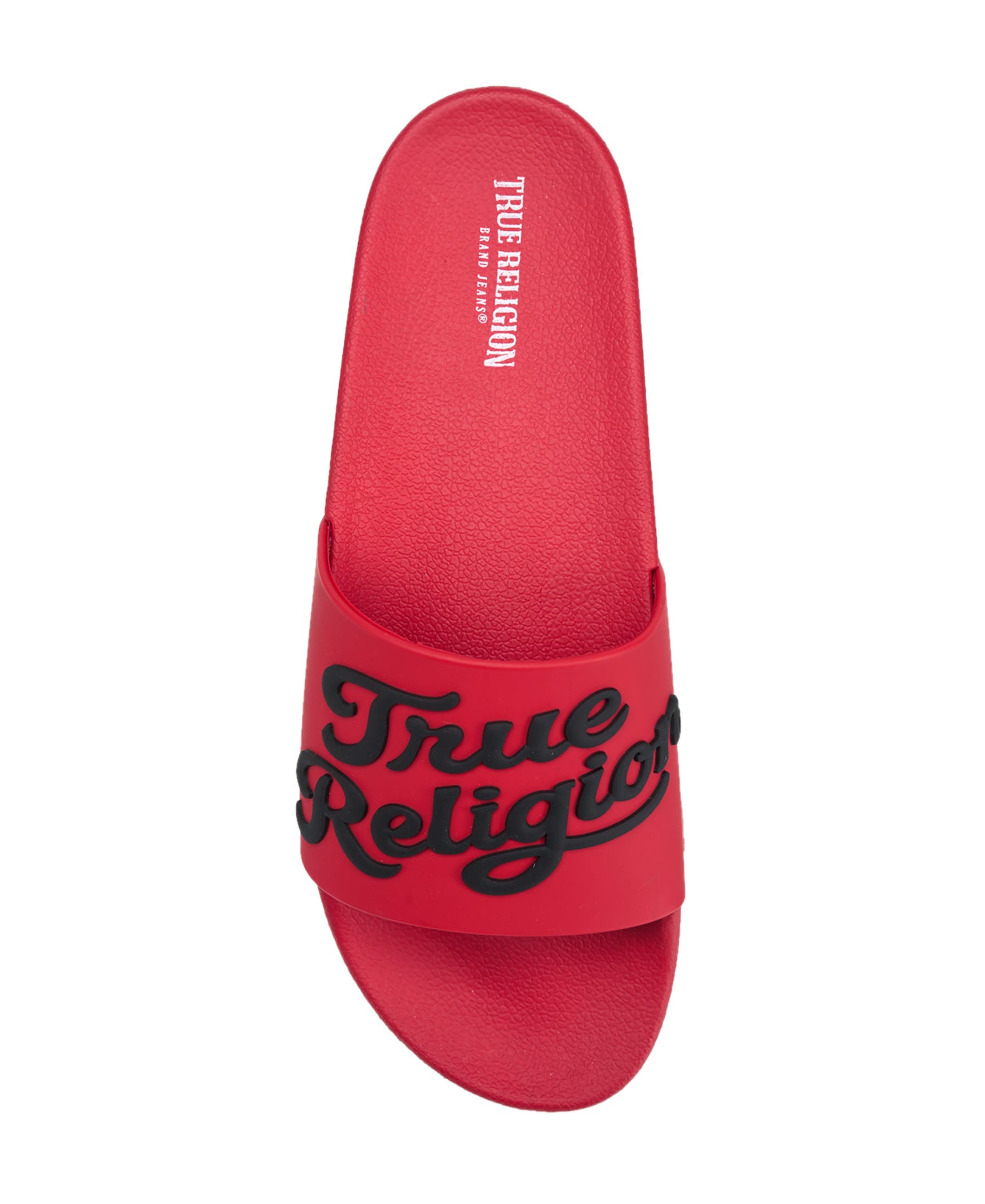 True Religion Drake Script Logo Pool Slide, Alternate, color, Red
