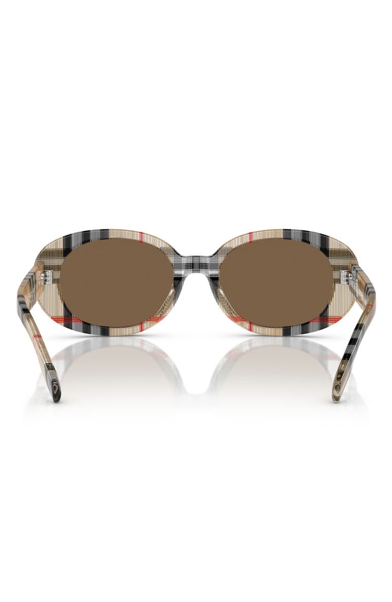 Burberry Kids' 48mm Oval Sunglasses, Alternate, color, Vintage Check / Dark Brown