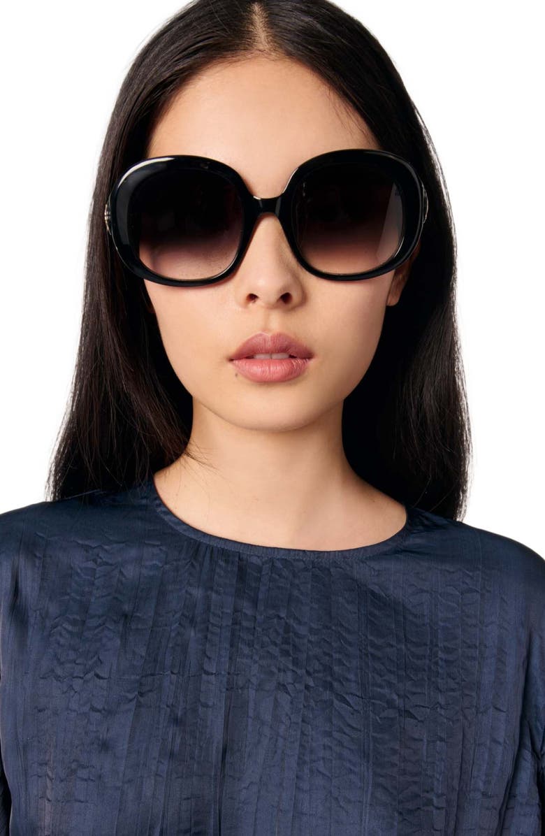 maje Satin-look cropped top, Alternate, color, 