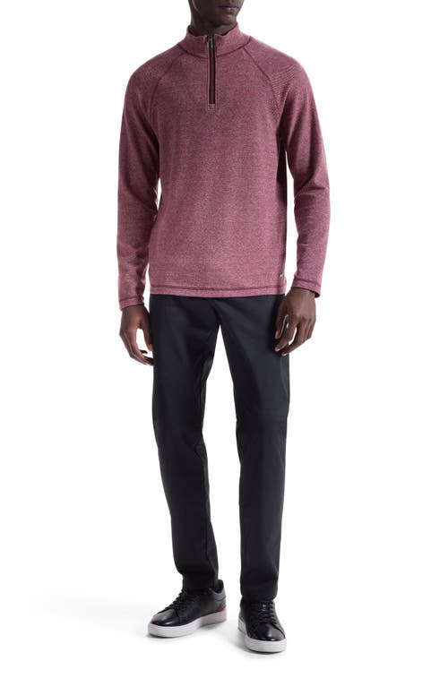 Bugatchi Brushed Cotton Blend Quarter Zip Pullover In Pink