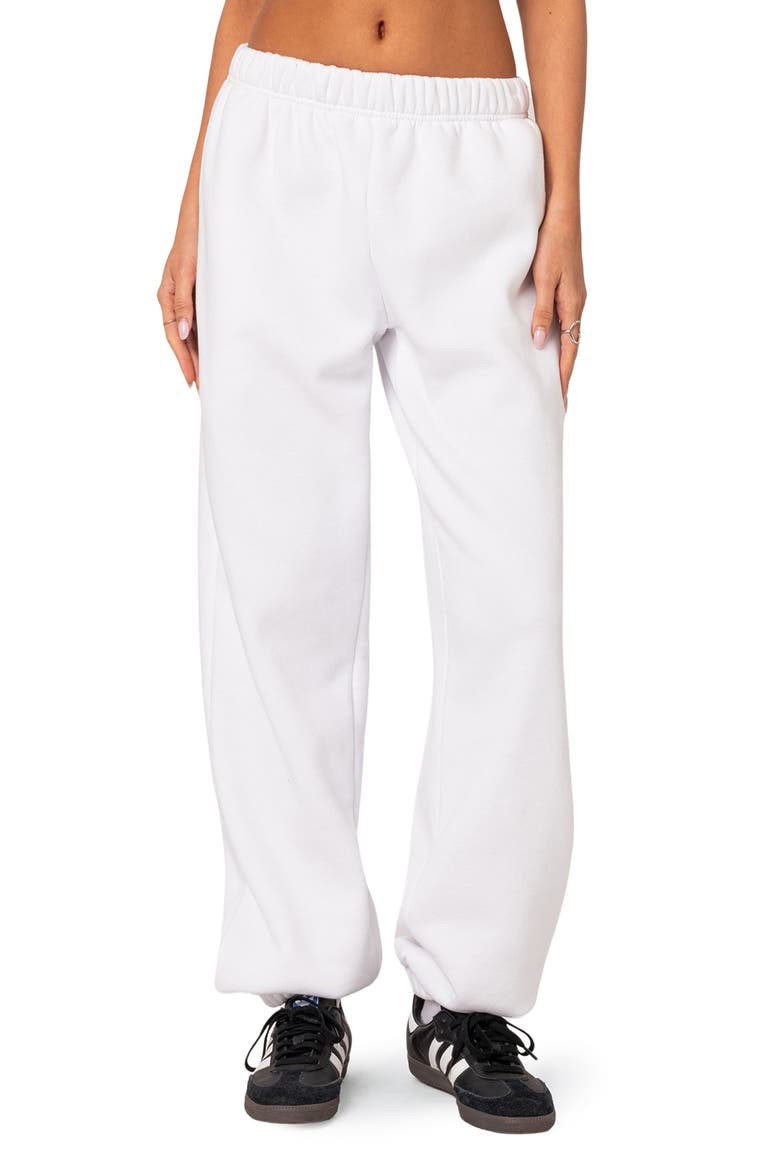 Clark Oversize Cotton Blend Sweatpants, Main, color, WHITE