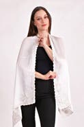 RAAS Resham & Pearl Hand Embroidered Viscose Scarf