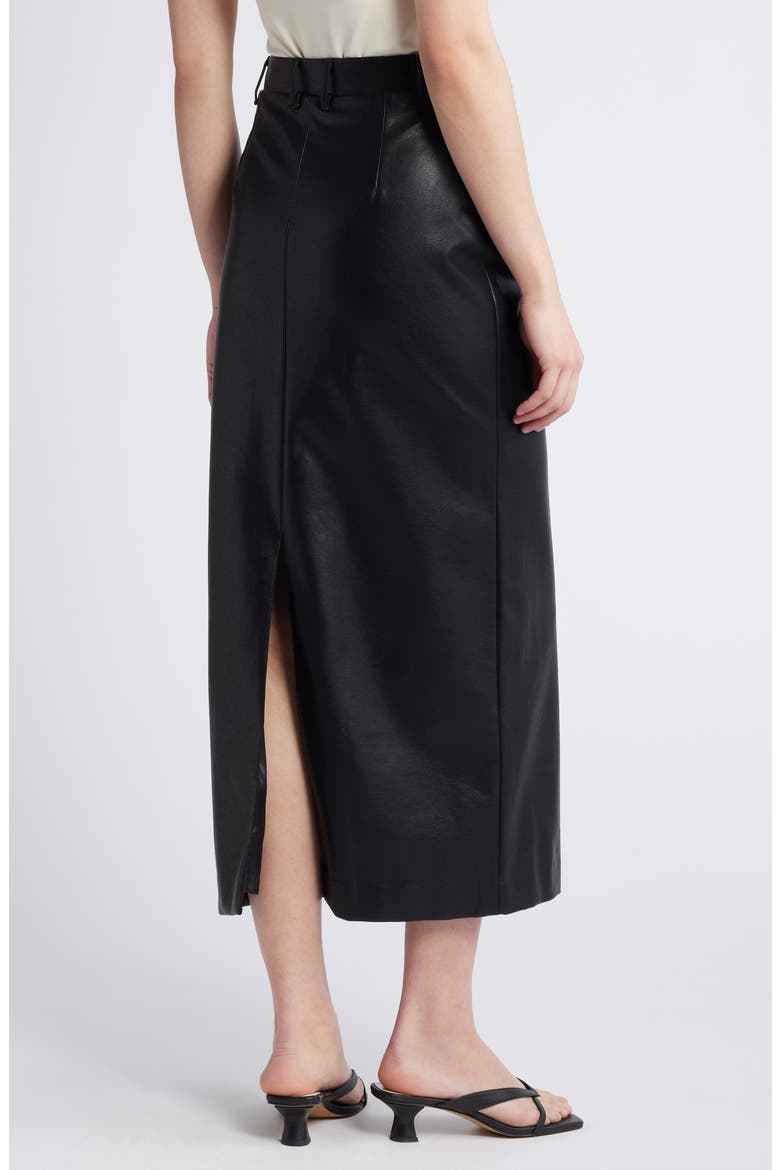 Yve Faux Leather Maxi Skirt, Alternate, color, BLACK