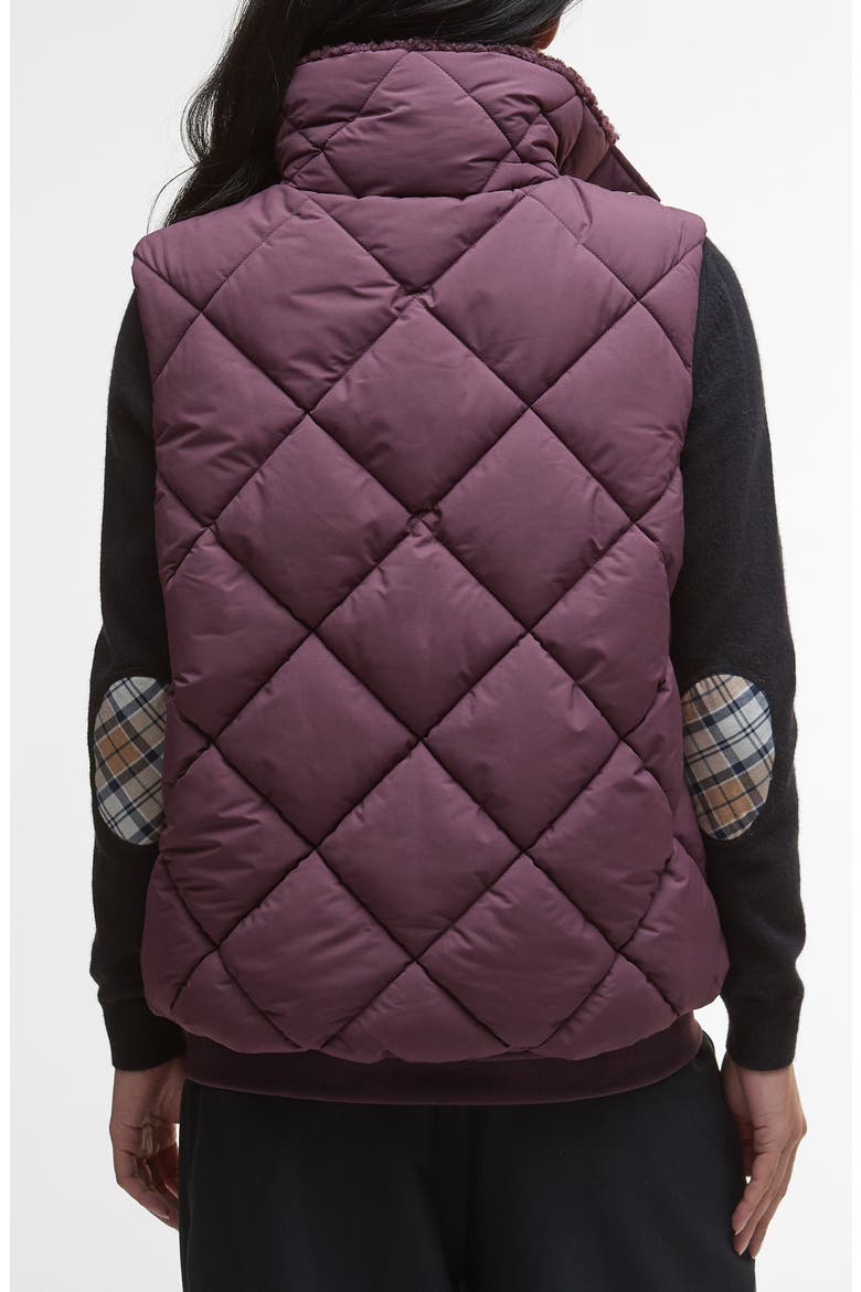 Becky Diamond Quilted Puffer Vest, Alternate, color, BLACK CHERRY/ MUTED TARTAN