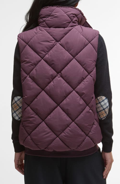 Barbour Becky Diamond Quilted Puffer Vest In Purple
