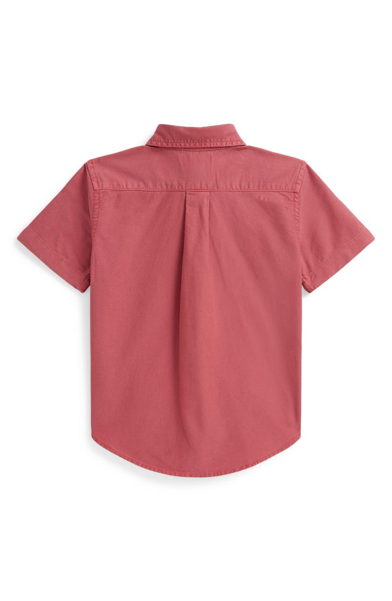 Polo Ralph Lauren Kids' Short Sleeve Cotton Oxford Button-Down Shirt, Alternate, color, Adirondack Berry