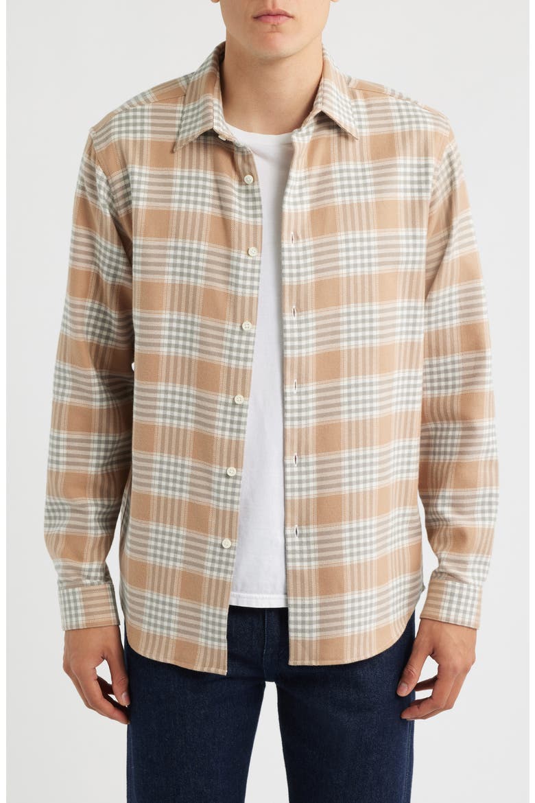 Irving Lodi Check Cotton Button-Up Shirt, Main, color, PALOMINO MULTI