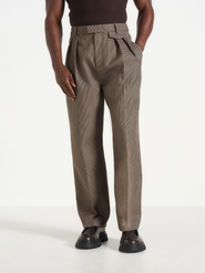 Manière De Voir Pierre Houndstooth Twin Pleat Trousers