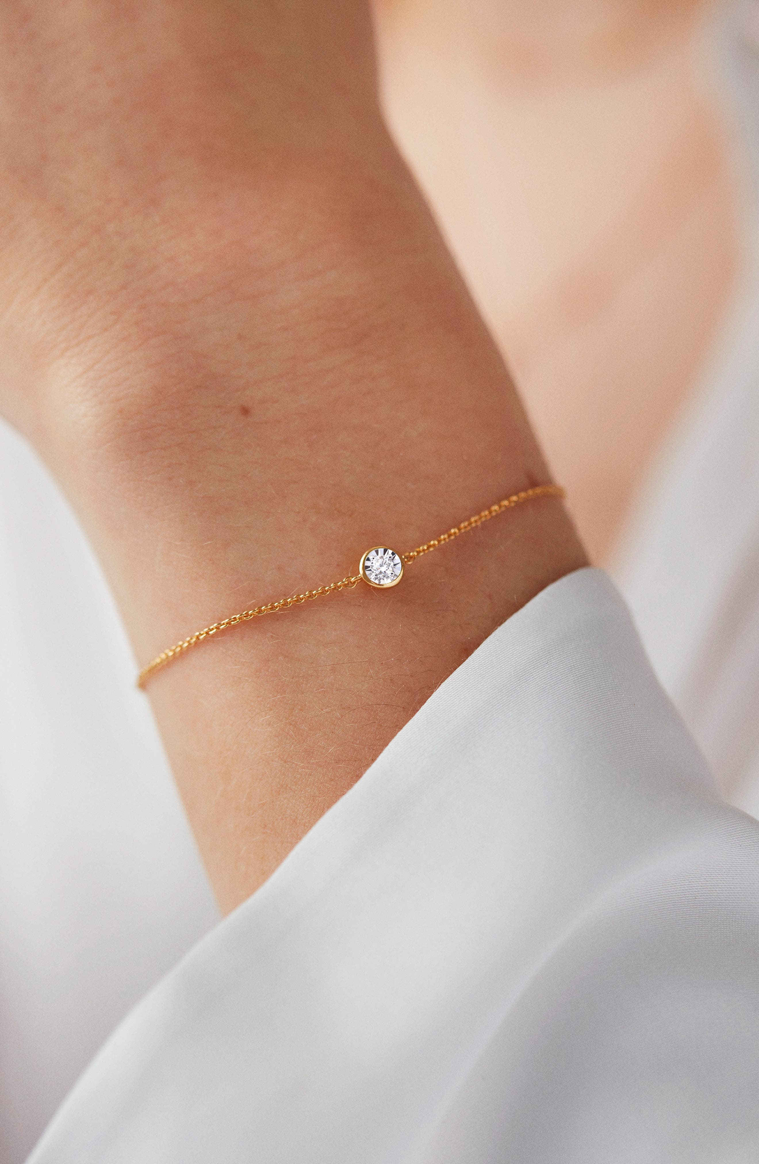 Женские аксессуары Monica Vinader Diamond Solitaire Pendant Bracelet — фото 2