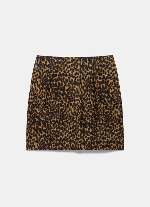 Mint Velvet Print Velvet Mini Skirt In Brown