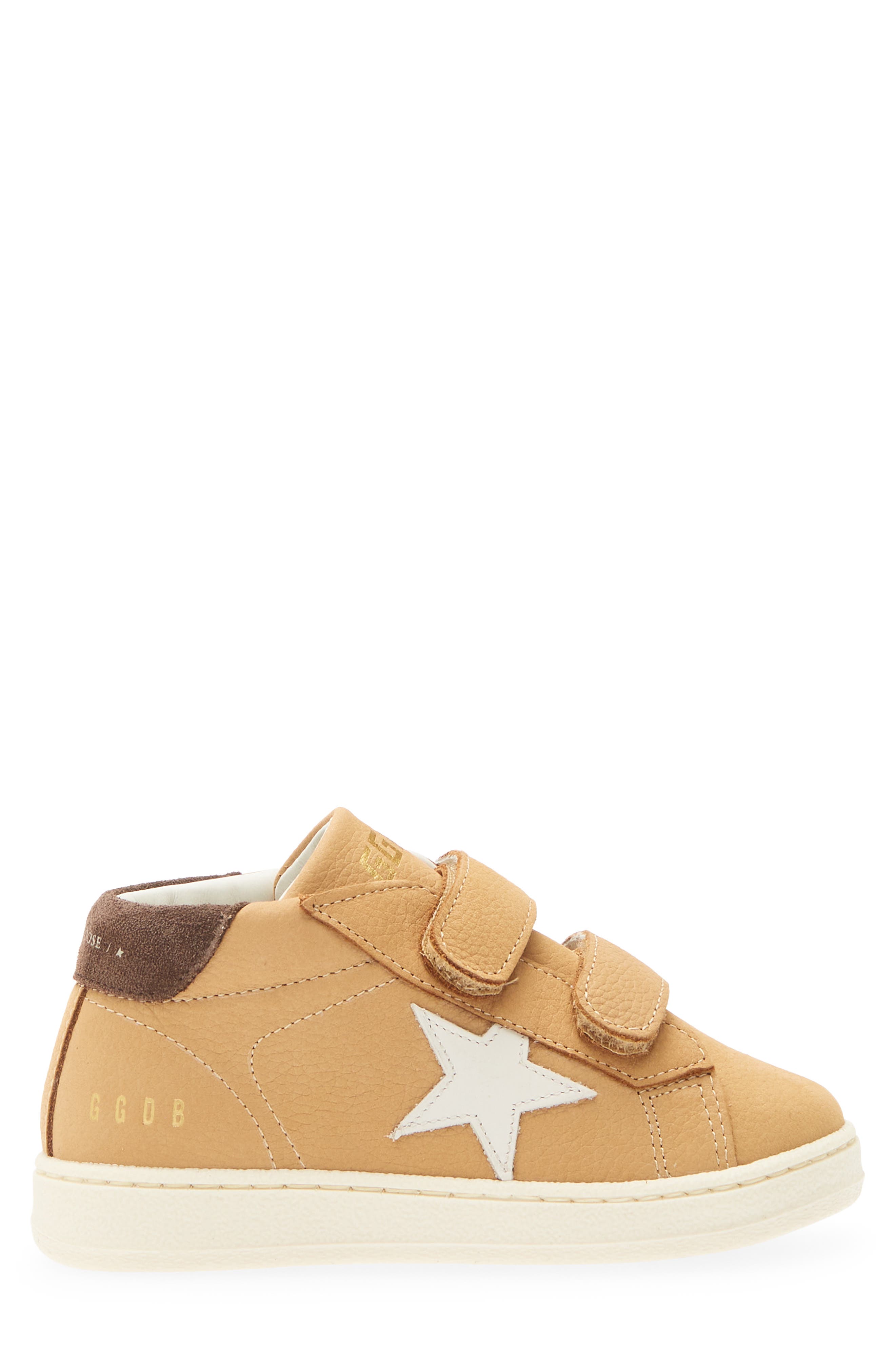 Kids' June Leather Star Sneaker, Alternate, color, SAND/ WHITE/ BROWN