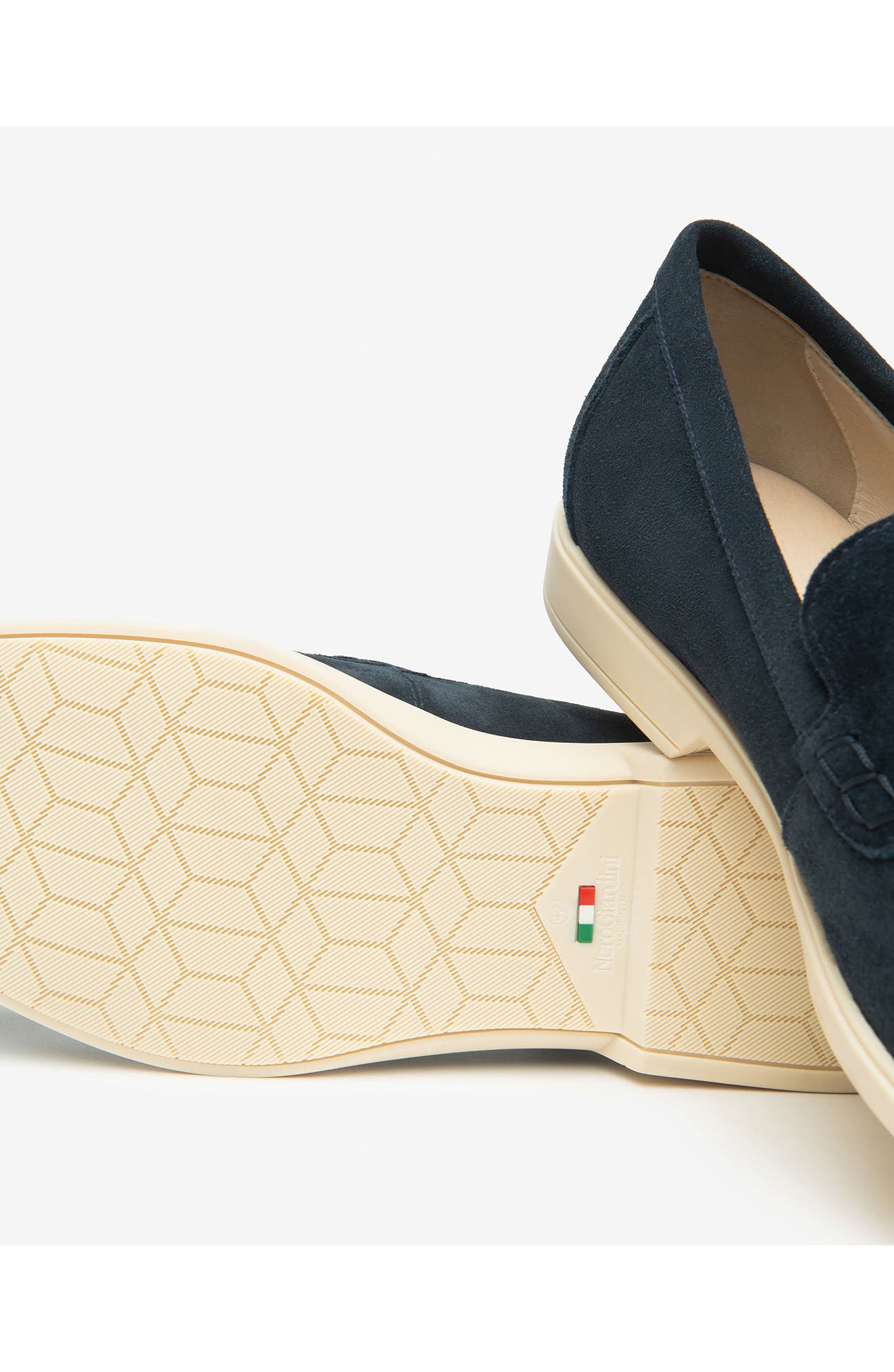 Suede Slip-On Loafer, Alternate, color, NAVY