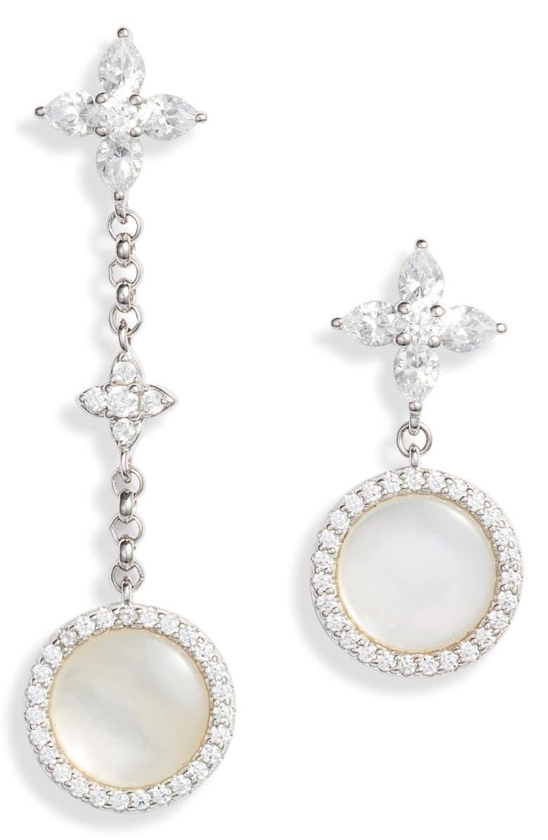 APM Monaco Eternelle Mismatched Drop Earrings, Main, color, 