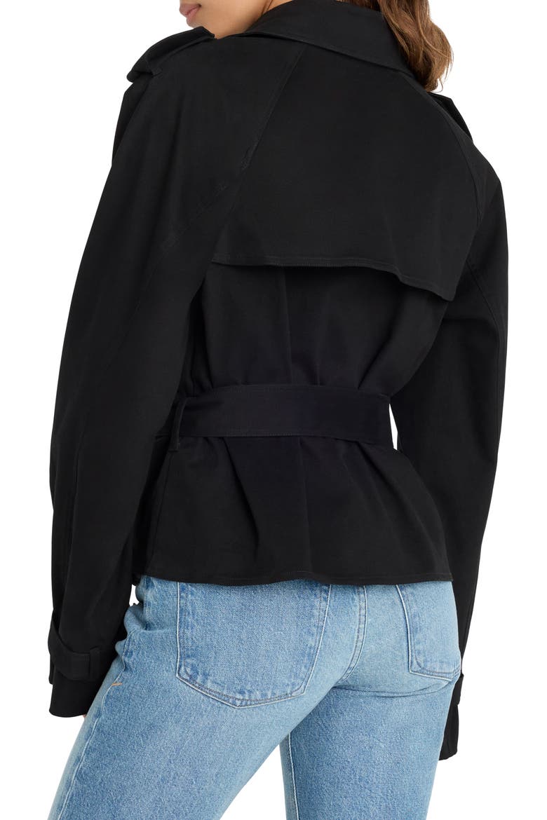 Crop Trench Jacket, Alternate, color, BLACK001