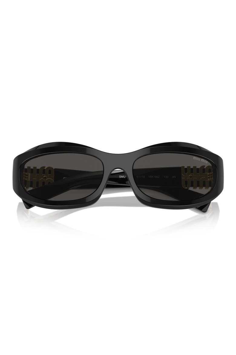 61mm Oval Sunglasses, Main, color, BLACK