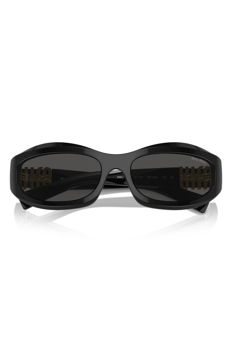 Miu Miu 61mm Oval Sunglasses, Main, color, Black