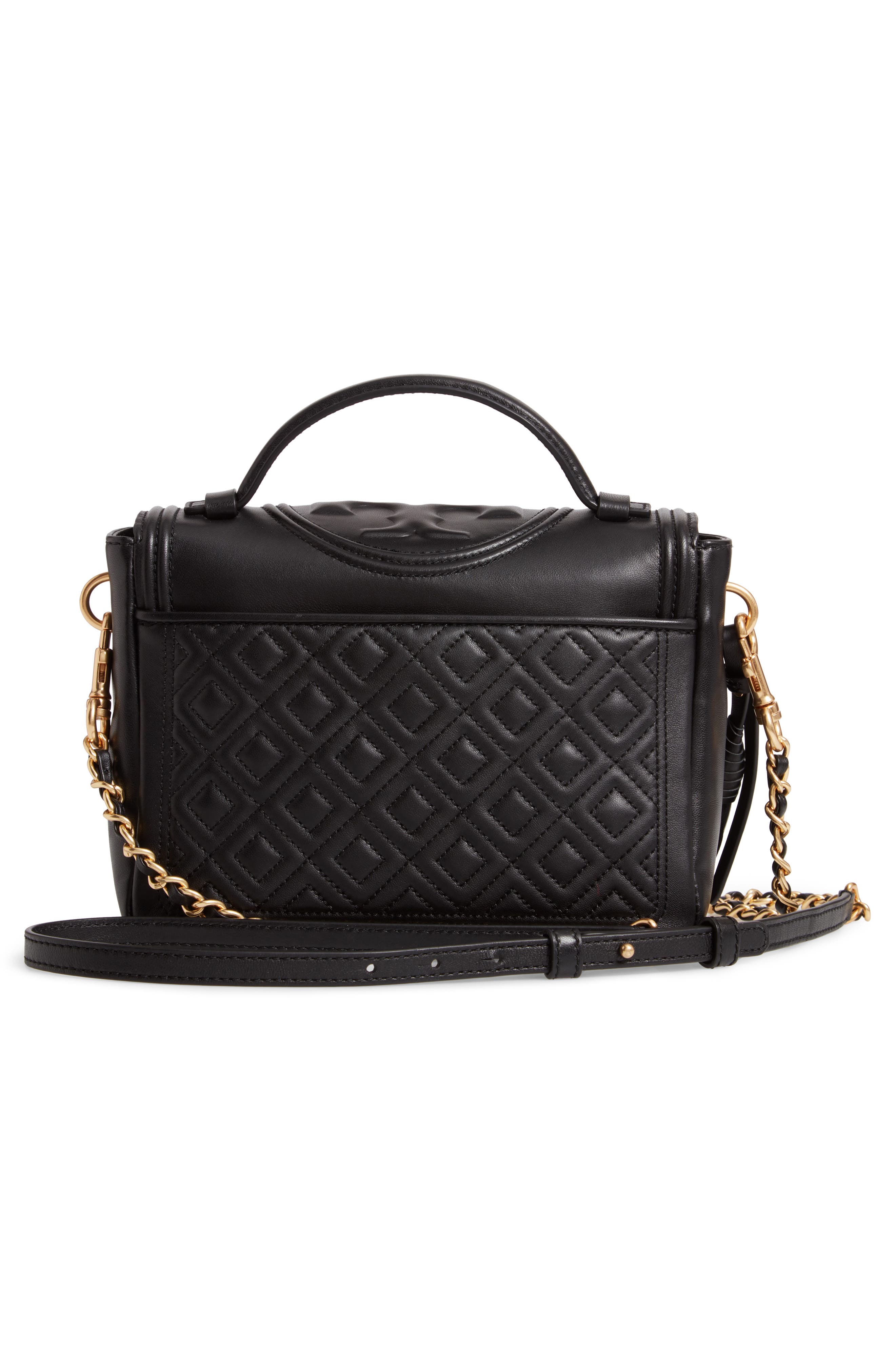 Tory Burch Fleming Quilted Leather Top Handle Satchel, Alternate, color, 