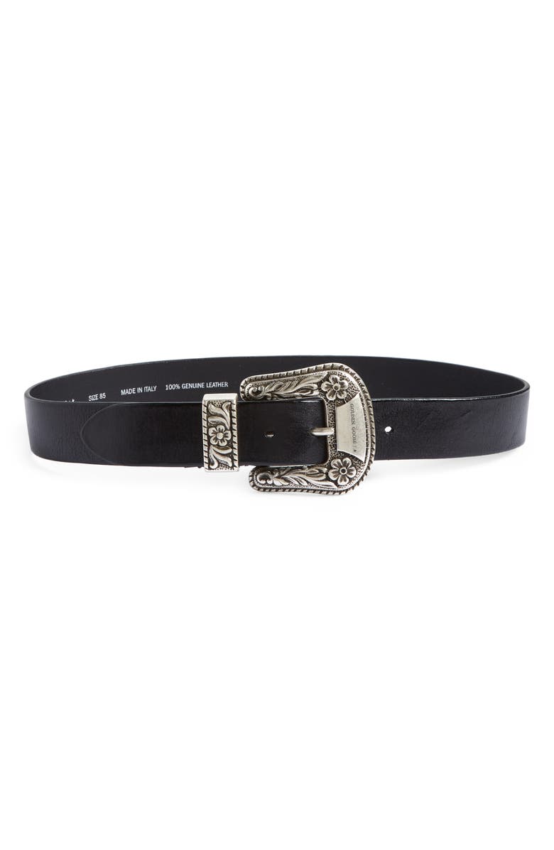 Golden Goose Leather Belt, Main, color,