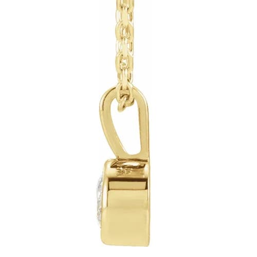 Bliss Diamond 1/5ct Diamond Solitaire Necklace Bezel Pendant Available In Yellow Gold