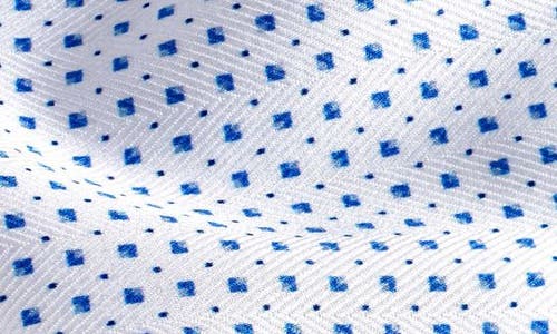 David Donahue Trim Fit Neat Cotton Herringbone Dress Shirt In Multi