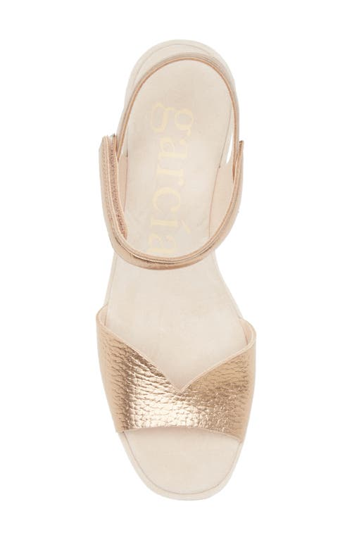 Pedro Garcia Fantina Platform Wedge Sandal In Cava Cervo Lame