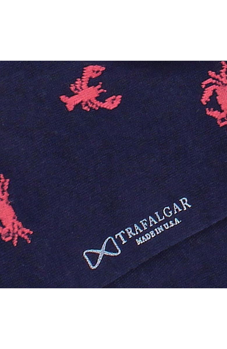 Trafalgar Sea Life Ahoy Over The Calf Pima Cotton Novelty Dress Socks, Alternate, color, Navy Blue