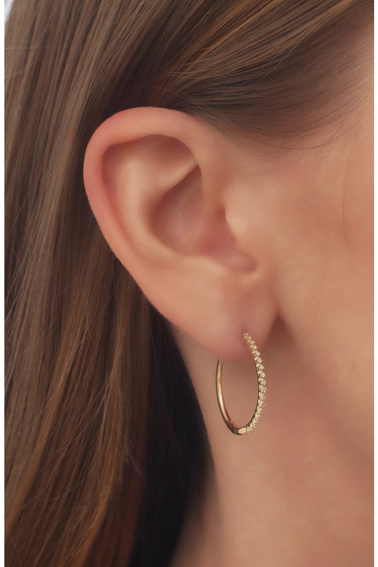 Rita Diamond Hoop Earrings (Nordstrom Exclusive), Alternate, color, YELLOW GOLD/ DIAMOND