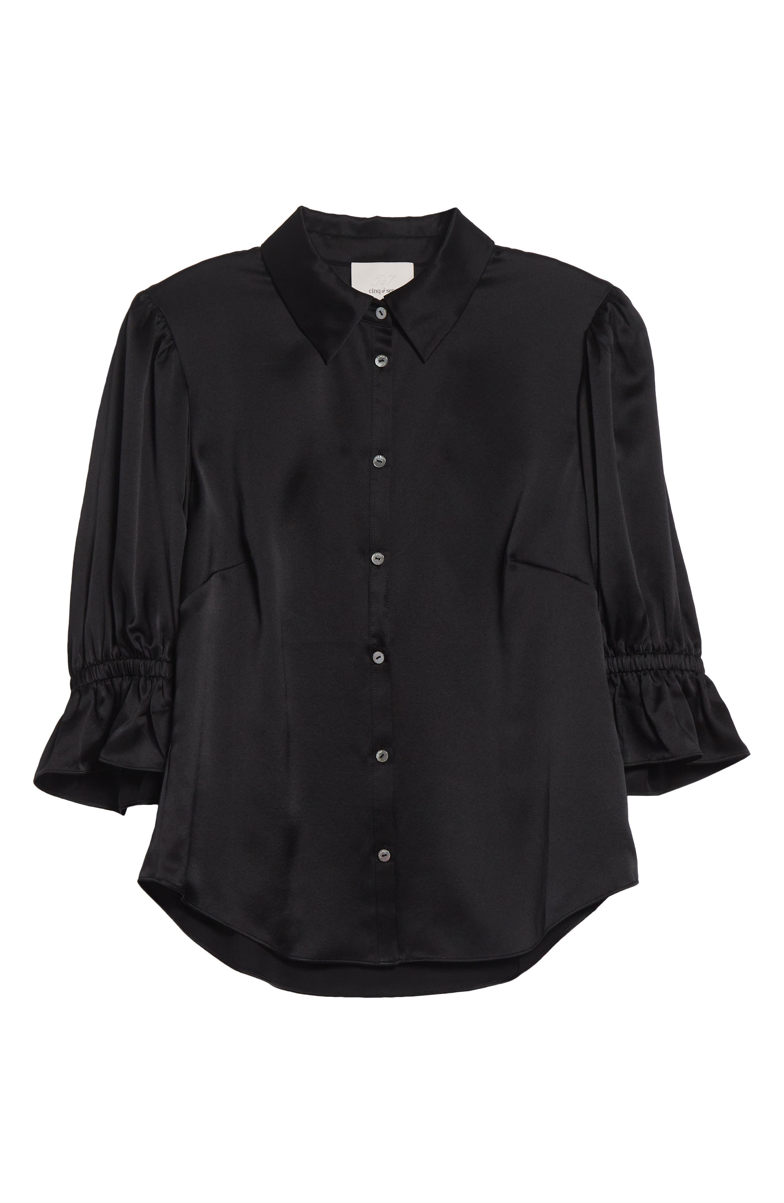 Fiona Ruffle Cuff Silk Button-Up Shirt (Women) | Nordstrom