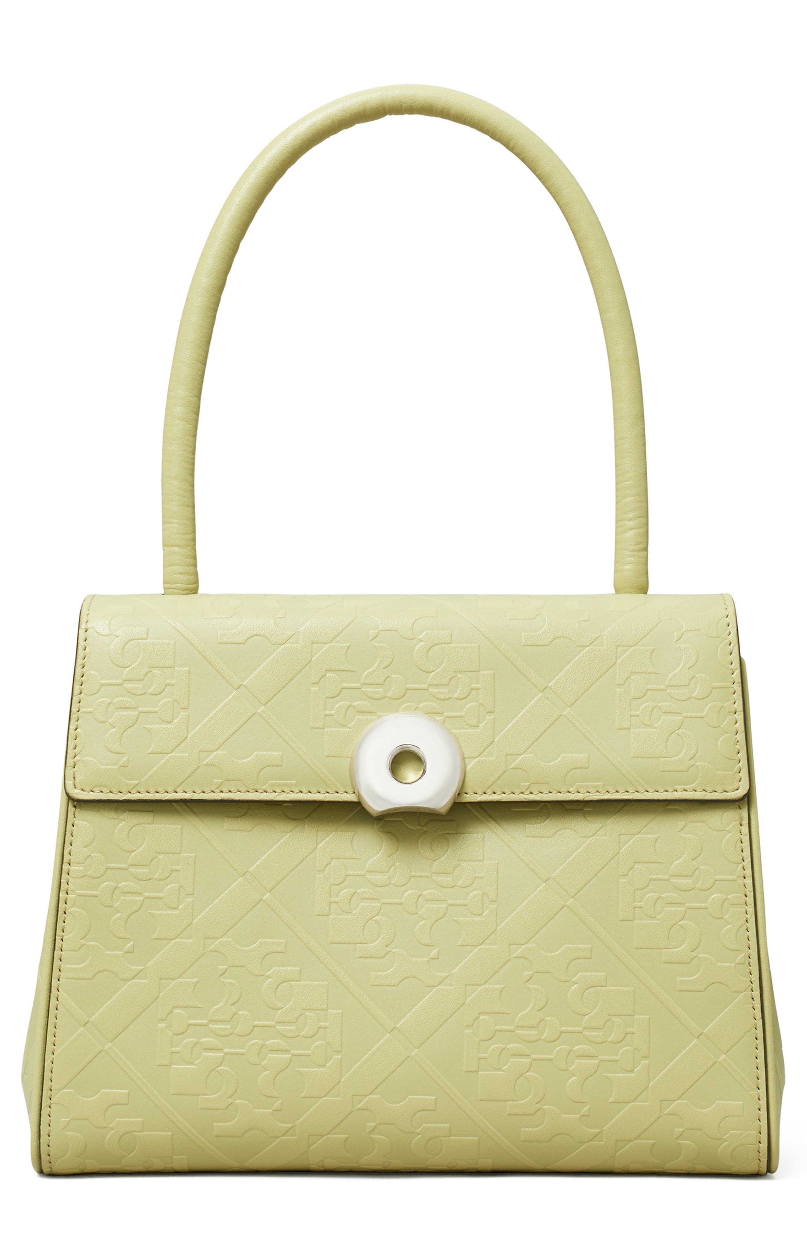 Tory Burch Small Deville Embossed Leather Top Handle Bag, Main, color, 