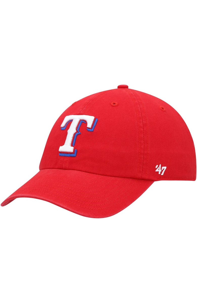 '47 Men's '47 Red Texas Rangers Clean Up Adjustable Hat, Main, color, Red