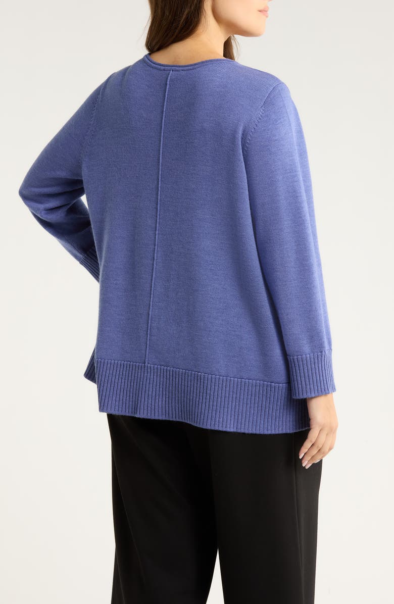 Eileen Fisher Crewneck Wool Sweater, Alternate, color, Periwinkle