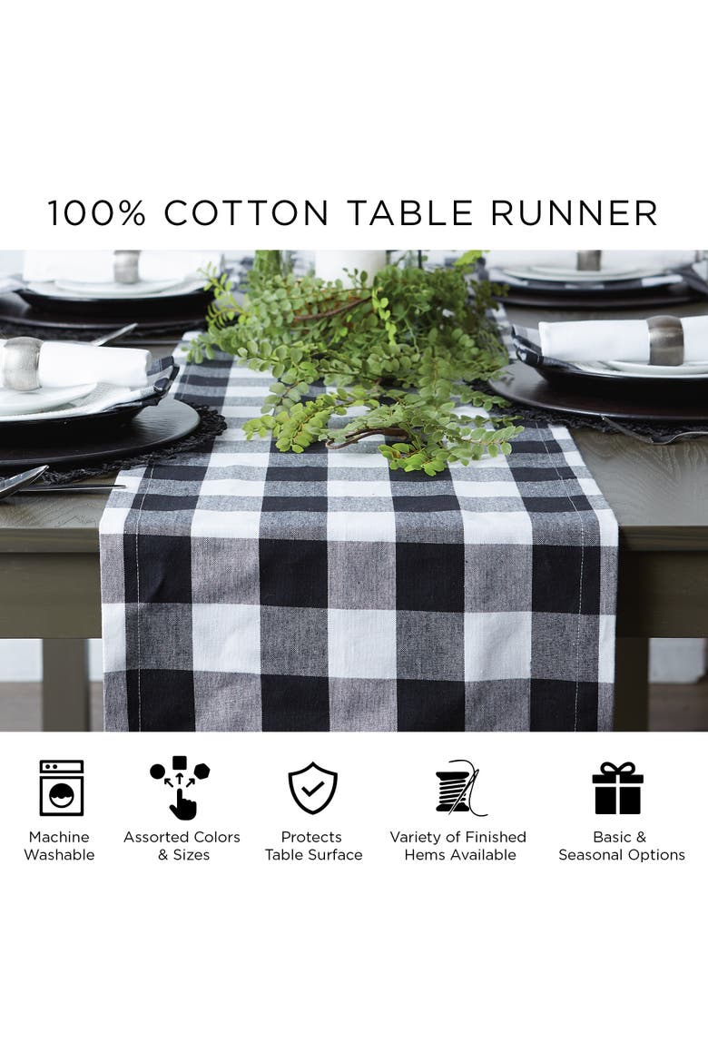 Solid Heavyweight Fringed Table Runner, Alternate, color, Navy