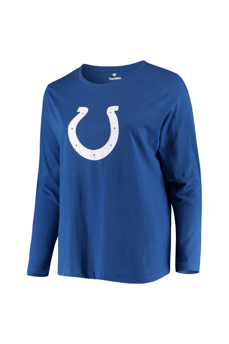 Women's Fanatics Branded Royal Indianapolis Colts Plus Size Primary Logo Long Sleeve T-Shirt, Alternate, color, Royal