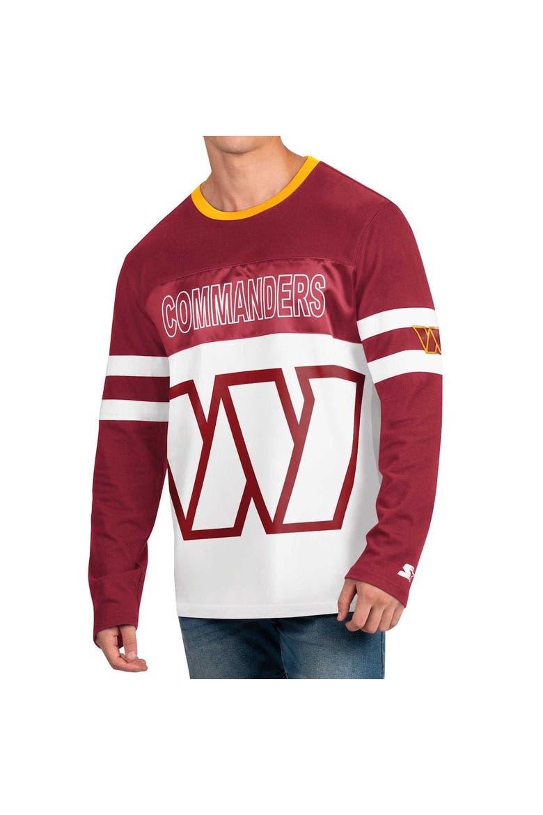Men's Starter Burgundy/White Washington Commanders Halftime Long Sleeve T-Shirt, Main, color, Burgundy