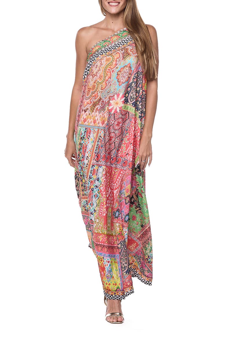 One-Shoulder Cover-Up Maxi Dress, Main, color, PINK