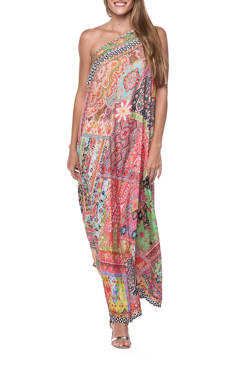 RANEES One-Shoulder Cover-Up Maxi Dress, Main, color, Pink