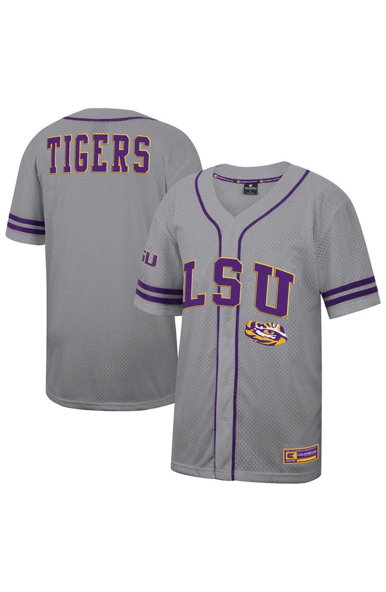 COLOSSEUM Men's Colosseum Gray LSU Tigers Free Spirited Baseball Jersey, Alternate, color, Gray