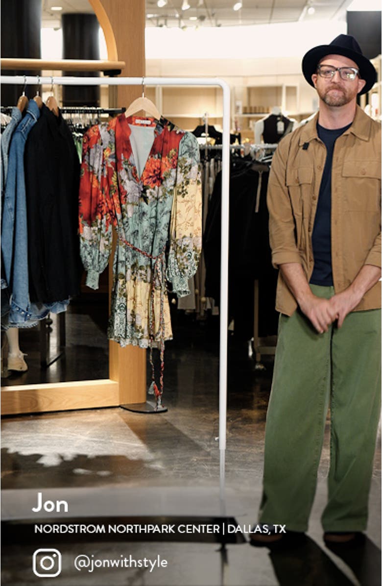 Antonette Print Tie Waist Long Sleeve Minidress, sales video thumbnail