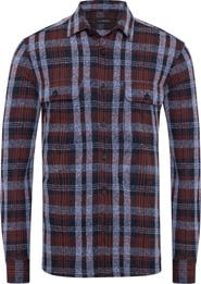 STUDIO GARNET LOS ANGELES Plaid Knit Button-Up Shirt