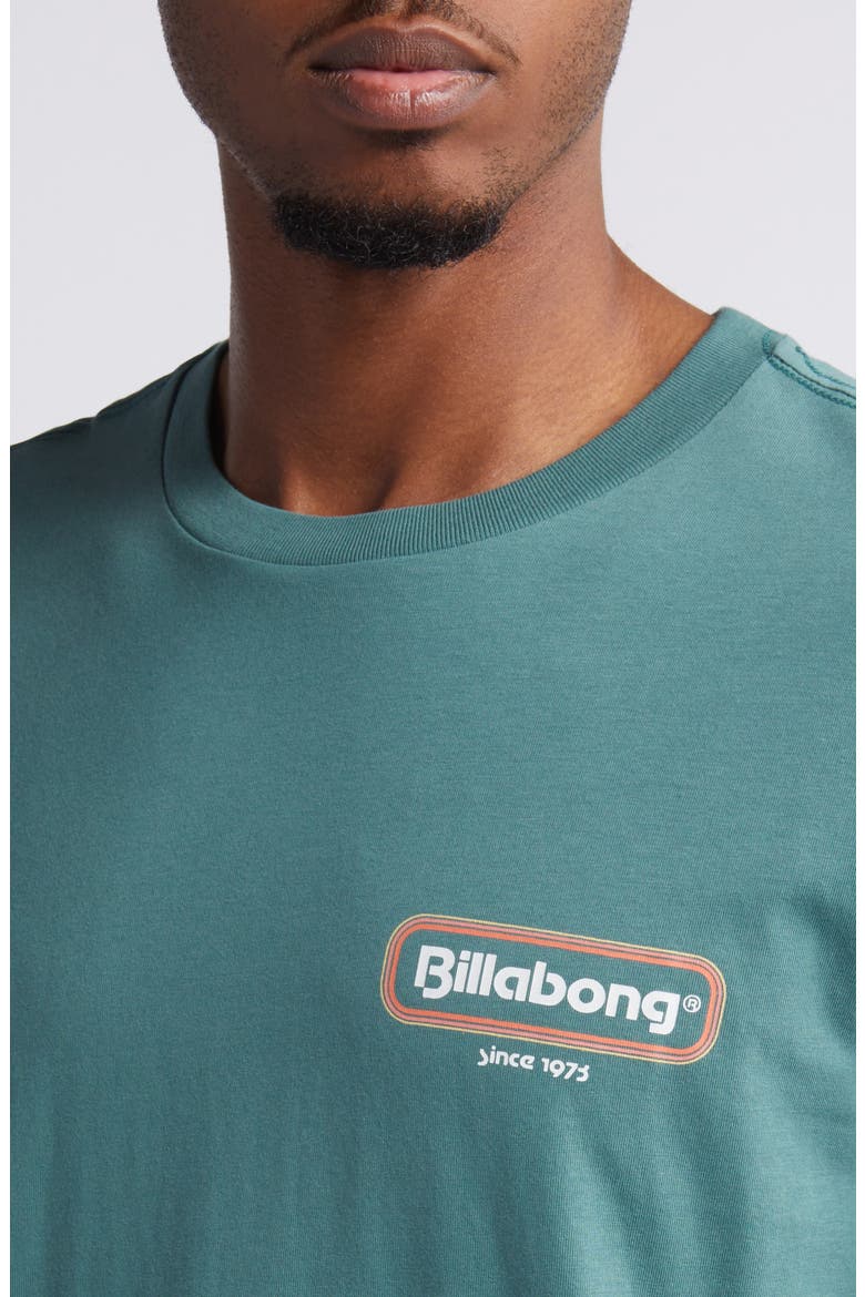 Walled Logo Cotton Graphic T-Shirt, Alternate, color, MARINE GREEN