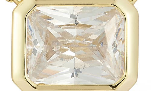 Glaze Jewelry 14k Gold Plated Silver Rectangle Solitaire Pendant Necklace In Gold