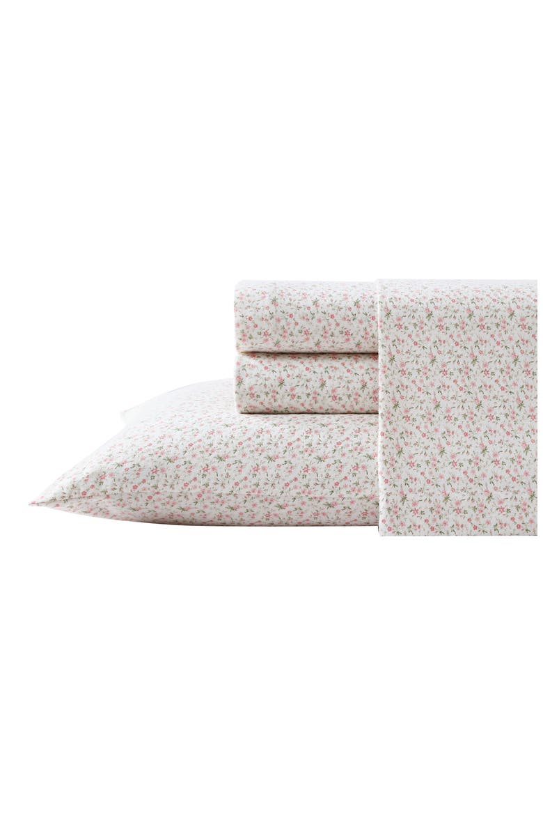 Evie Cotton Flannel Sheet Set, Main, color, LT-PASTEL PINK