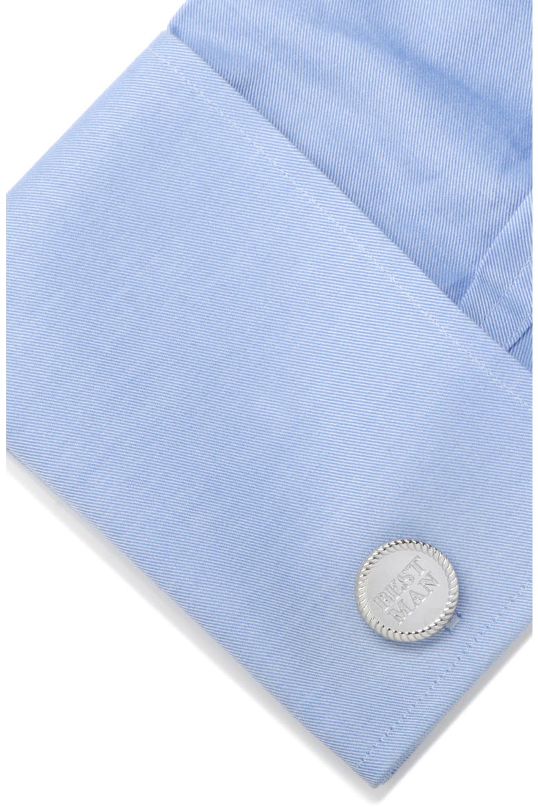 Best Man Cuff Links, Alternate, color, SILVER