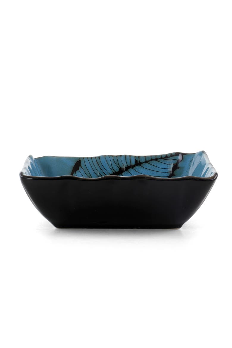 Aloha Tide 16 Piece Luxurious Stoneware Dinnerware with Complete Setting for 4, Alternate, color, Blue