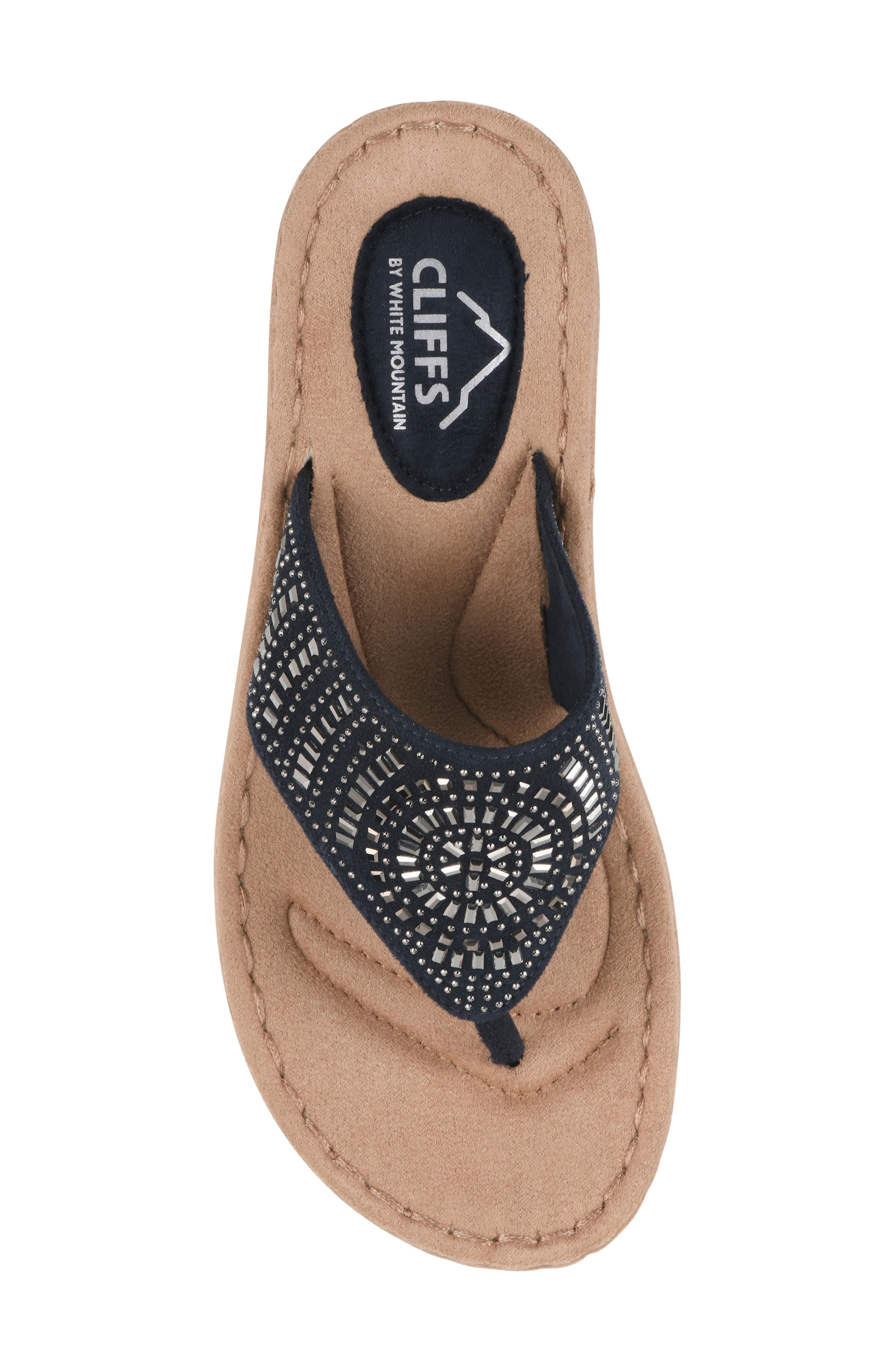 Cienna Thong Sandal - Wide Width, Alternate, color, NAVY FABRIC