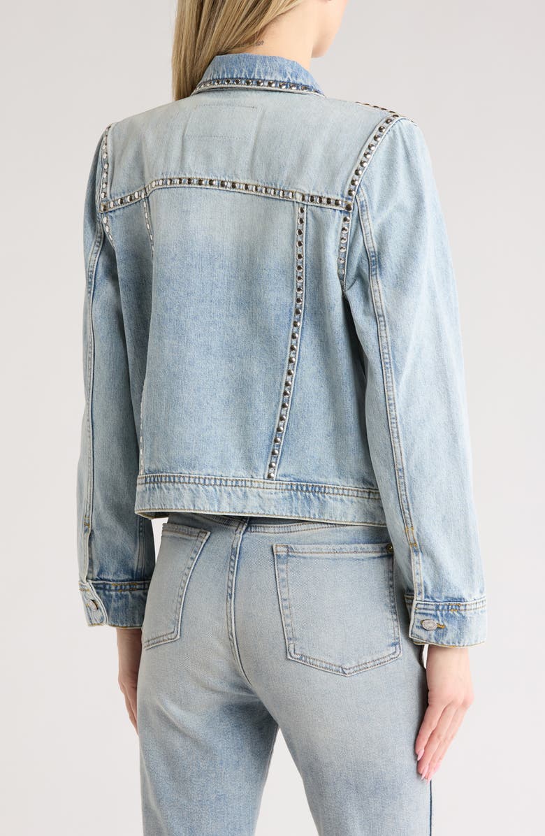 7 For All Mankind Studded Classic Denim Trucker Jacket, Alternate, color, Priscilla