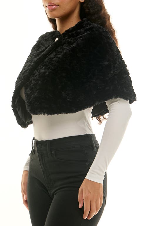 Nina Leonard Faux Fur Bolero In Black