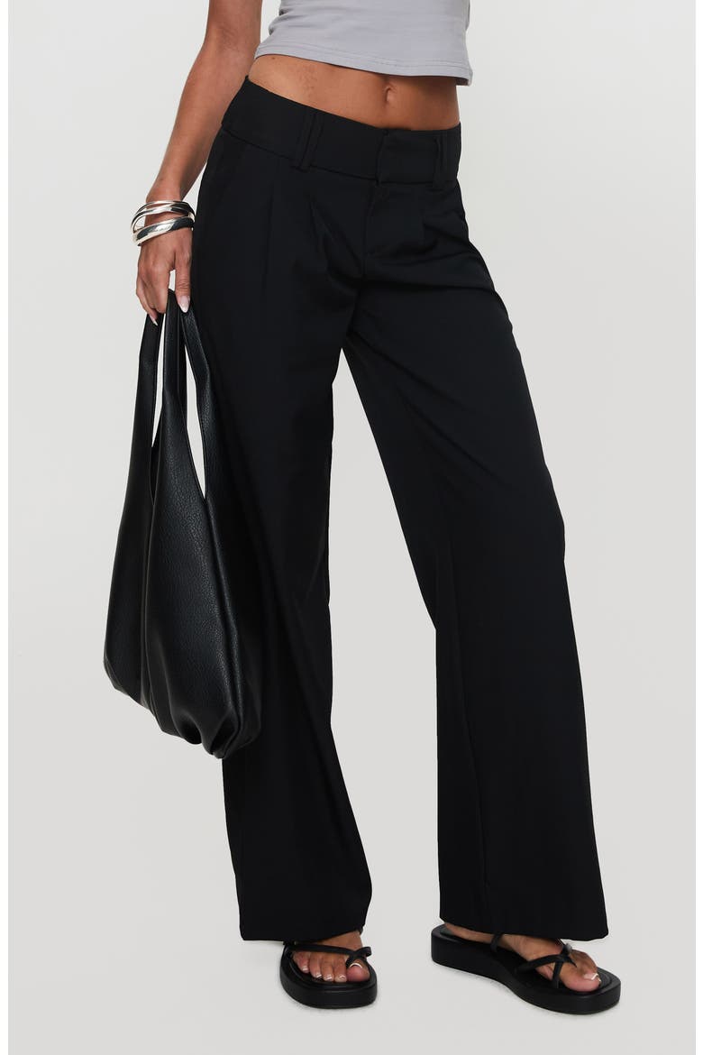 Two Lovers Low Rise Straight Leg Pants, Main, color, BLACK