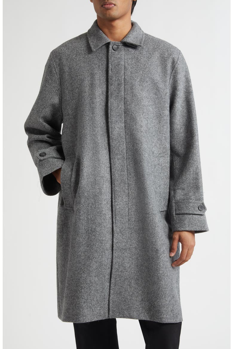Heritage Herringbone Wool Coat, Main, color, GREY